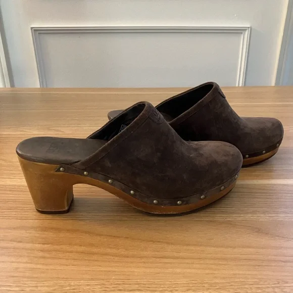 UGG Chocolate Suede Women's Clogs - Picture 2 of 11